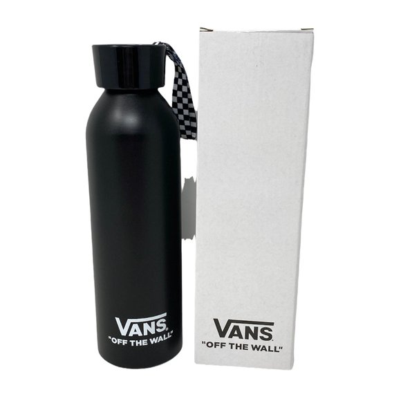 Vans Aluminum Water Bottle Skateboarding Black White Checkered VN0009M4NOA - Picture 1 of 4